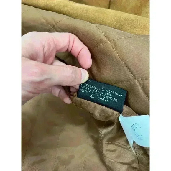 Wilsons Leather Men's Brown Full Zip Jacket Leather Collar Suede Size L *Read - Picture 7 of 16